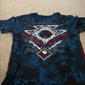 Affliction Chris Kyle Sniper Tee in Red and Blue